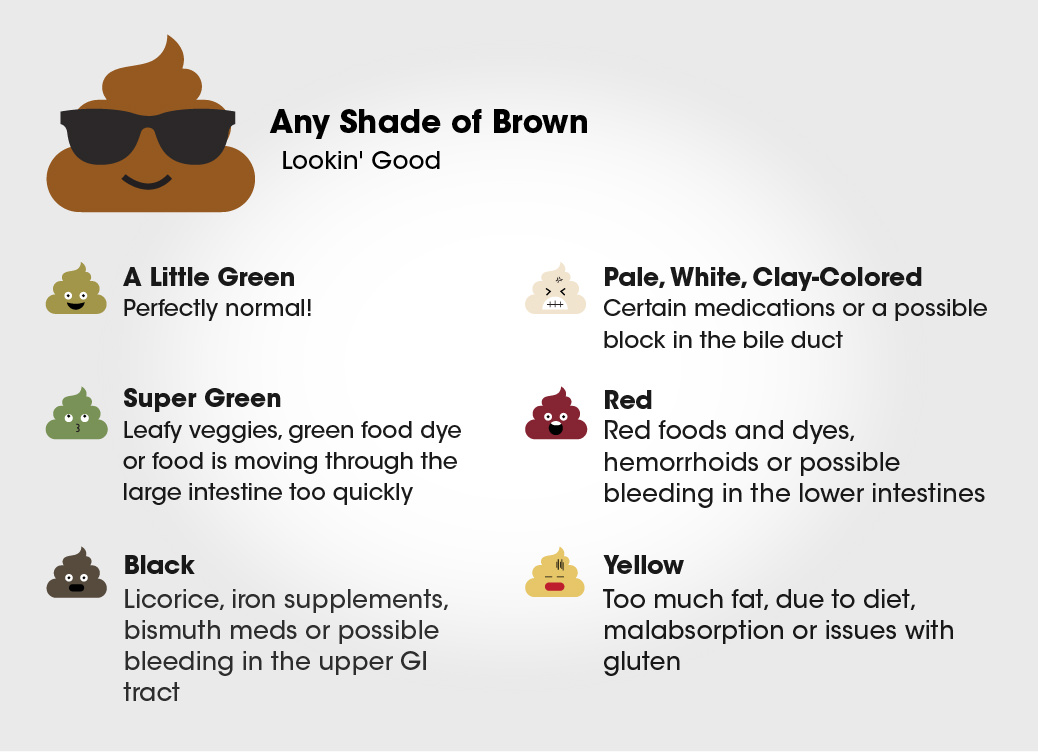 An infographic describing what different colors of waste might indicate. 