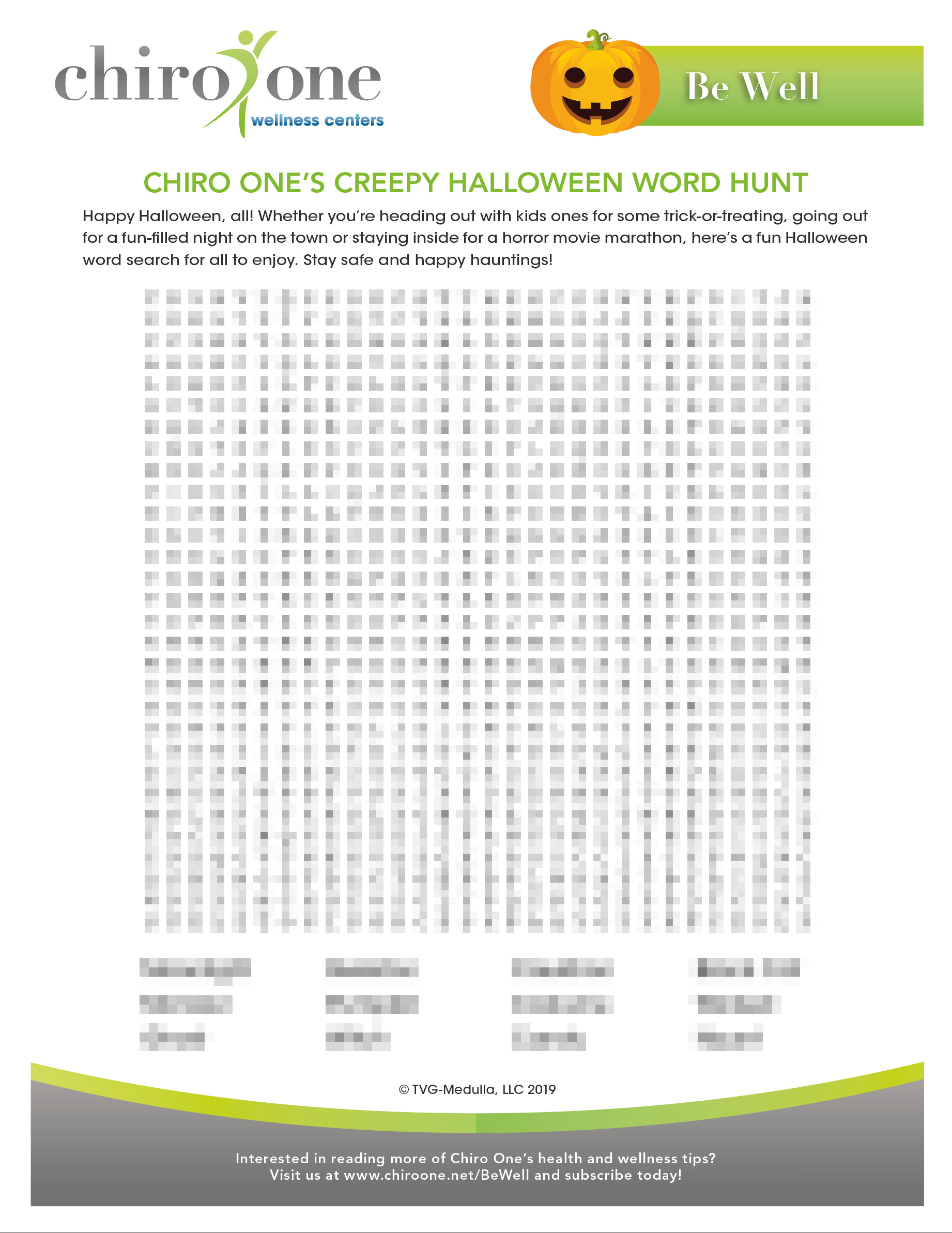 Download: Chiro One’s Creepy Halloween Word Hunt