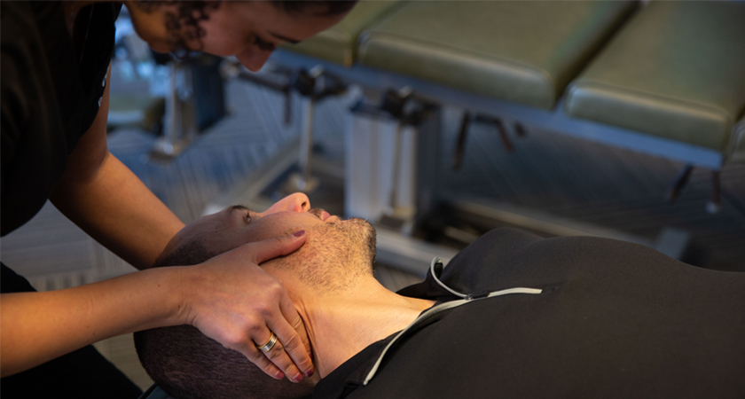 Man getting neck adjustment